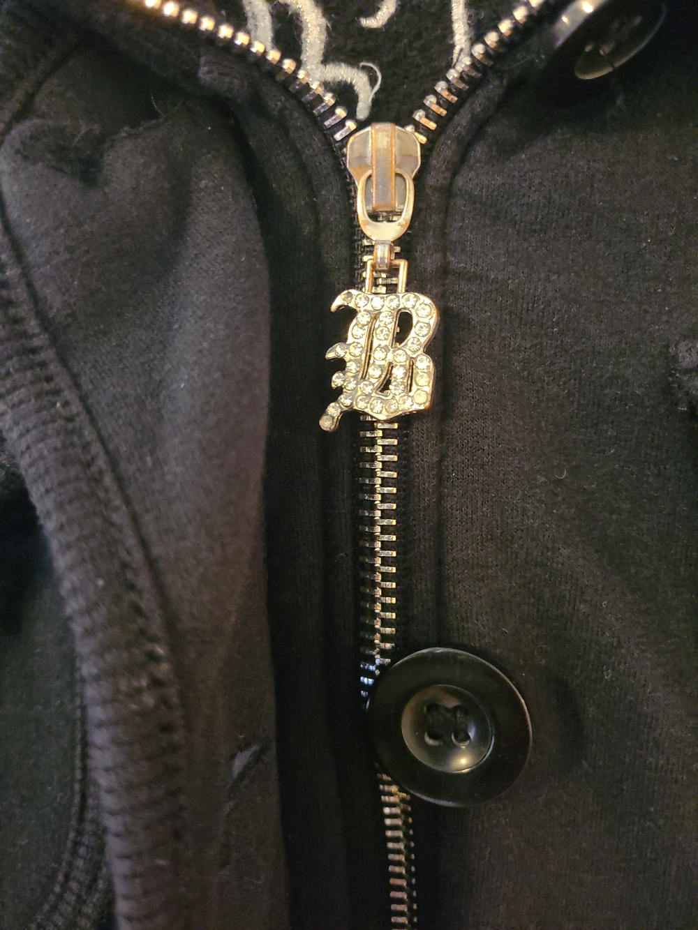 Y2K Vintage BCBG Black Bling Zip Up Moto Military Jacket Gothic Cyber Grunge
